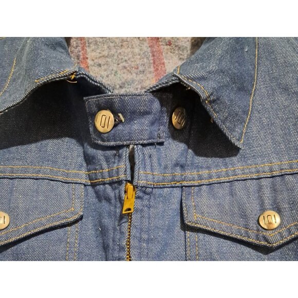 Vintage 1970s Montgomery Ward 101 Blanket Lined Denim Trucker Jacket Men's Size - Picture 6 of 11